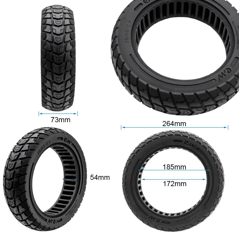 70/60-7.5 Vollgummireifen schwarz